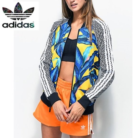 blue and yellow adidas jacket